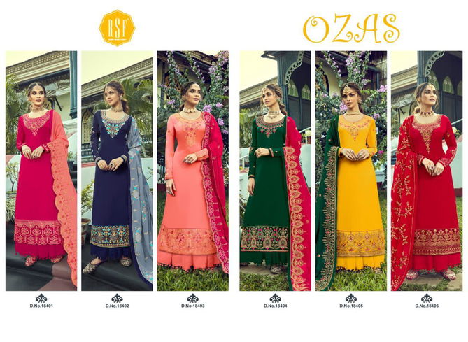 Rsf Ozas Designer Heavy Exclusive Wedding Wear Georgette Heavy Salwar Suits Collection
